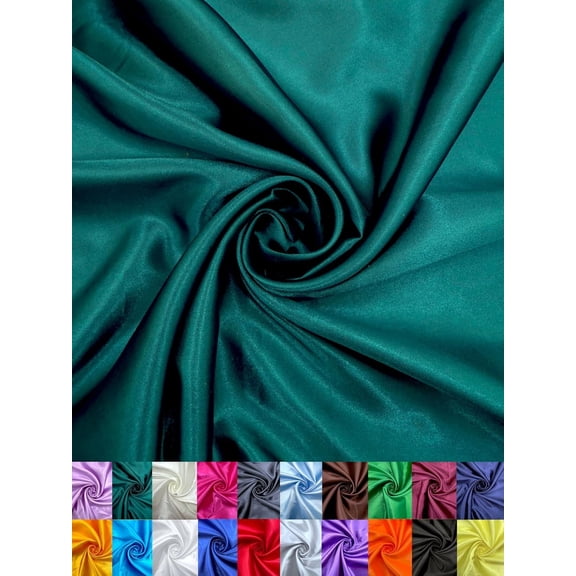 EOVEA - Satin Fabric by the Yard - 60" Wide Smooth Shiny Satin Fabric for Sewing, Lining, Upholstery, Costumes, Home Décor & DIY Crafts Lightweight Soft-Draping Fabric (Hunter Green, 1 Yard)