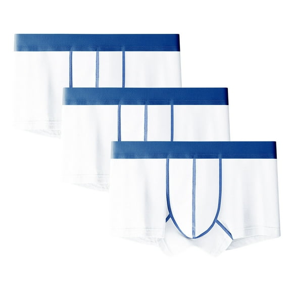 EOYWHK 100% Cotton Underwear Men 3 Pack Boxer Briefs for Big and Tall Mens Ultra Soft Comfort Breathable Tagless Seamless Loose Underpants for Athletic Gym Running ,L-4XL