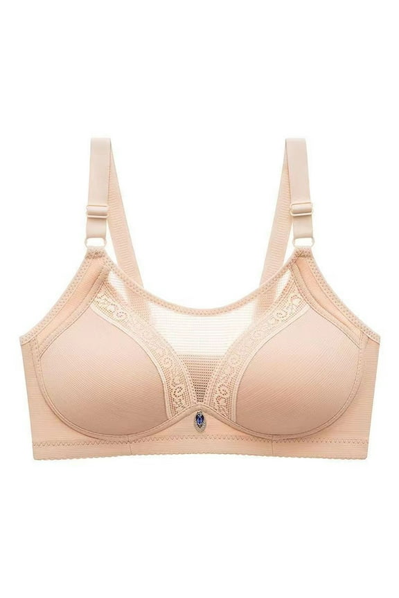 1PC Bras for Older Women, Woman's Comfortable Lace Breathable Bra Underwear No Rims