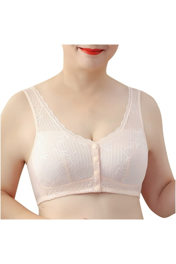 1PC Bras for Women, Women's Comfortable Casual Steel Ring Tank Top Thin Lace Plus Size Bra