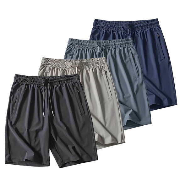 EOYWHK Athletic Shorts for Men with Pockets Elastic Waist Mens Active Shorts Soft Lightweight Breathable for Sports Training Gym Casual Wear Black, Size L