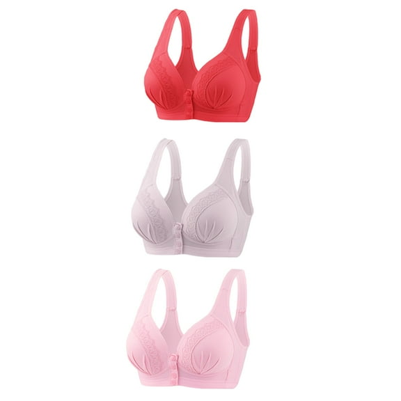 EOYWHK Bandaue Bras for Women 3 Pack Women's No Steel Ring Lactation Bra Back Adjustment Yoga Running Bra