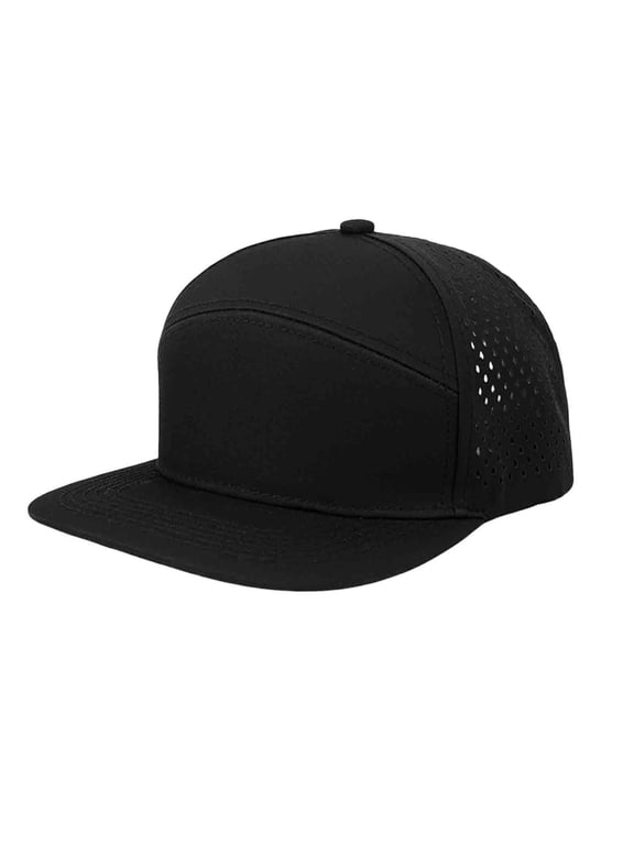 Baseball Caps for Men Quick Dry Breathable UPF50+ Sun Hats Hip Hop Style Trucker Snapback Hats for Outdoor, Black Free Size