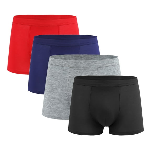 EOYWHK Big Boy's Boxer Brief 4 Pack Underwear Stretch Boxers for Juniors Plus Flat Long Leg Panties Clearance,L-4XL