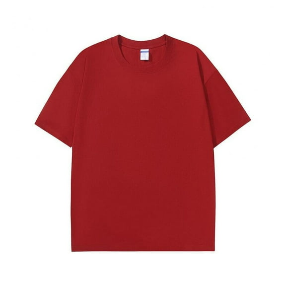 EOYWHK Big and Tall Basic Tee Shirts for Men Summer Casual Tees Cotton Short Sleeve Solid Color Crewneck Pullover Tops Loungewear ,S-5XL