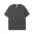 thumbnail image 1 of EOYWHK Big and Tall Basic Tee Shirts for Men Summer Casual Tees Cotton Short Sleeve Solid Color Crewneck Pullover Tops Loungewear ,S-5XL, 1 of 2