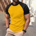 thumbnail image 1 of EOYWHK Big and Tall T-Shirts for Men Athletic Basketball Shirt Color Blocked Short Sleeve Muscle Fit Crew Neck Pullover Blouse ,S-3XL, 1 of 6