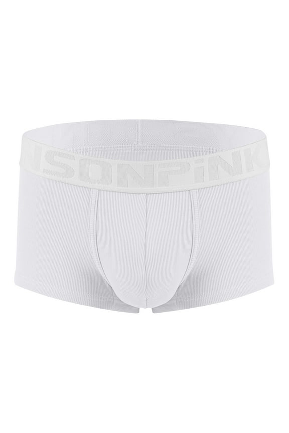 Boxer Briefs for Men Seamless Breathable Underwear Compression Fit Ribbed Knit Stretch Briefs with Pouch