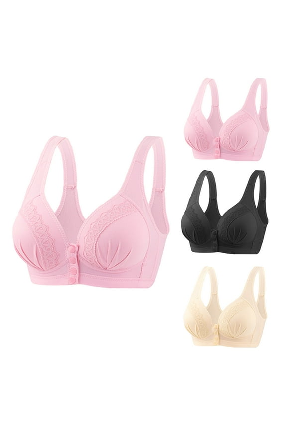 Bras for Women 3 Pack Women's No Steel Ring Lactation Bra Back Adjustment Yoga Running Bra