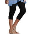 thumbnail image 1 of EOYWHK Capri Leggings Women High Waisted Tummy Control Pants Workout Comfort Fit leggings with Pockets for Women Black S, 1 of 6