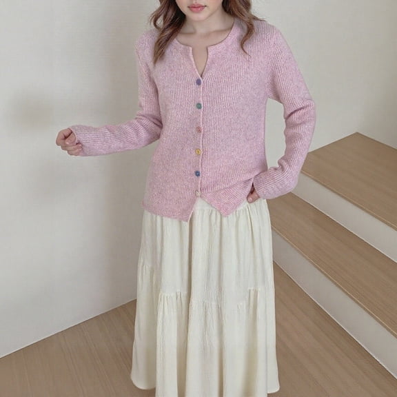 EOYWHK Cardigan Sweaters for Women Fall Lightweight Jacket Long Sleeve Button Down Cable Knit Sweaters