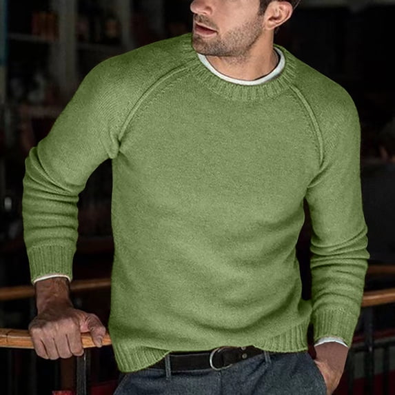 EOYWHK Cat Sweater Men's Knitwear Round Neck Pullover Sweater Casual Solid Color Bottoming Shirt Sweater Winter Autumn
