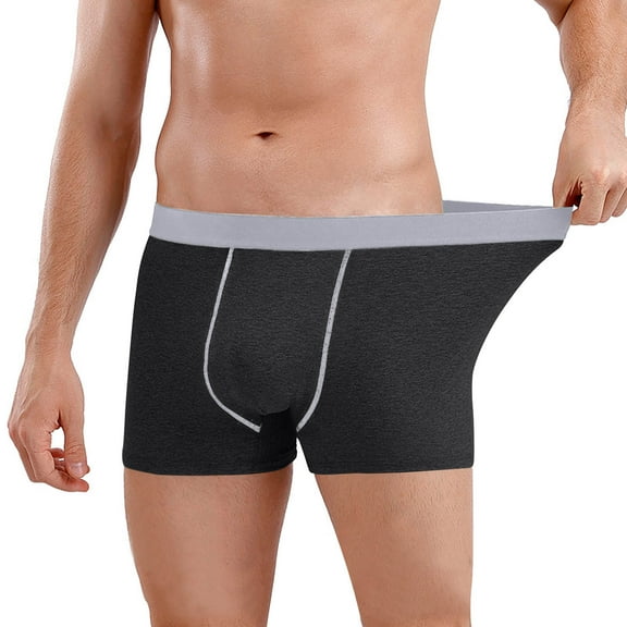 EOYWHK Cotton Boxer Briefs for Men Big and Tall Stretch Underwear Mid Rise Seamless Flat Elastic Waist Underwear ,L-8XL