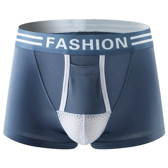 EOYWHK Cotton Underwear for Men Fashion Boxer Brief Solid Color Seamless Breathable Underwear with Pouch for Balls