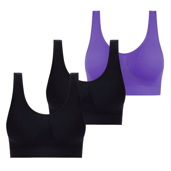 EOYWHK Daisy Bras for Older Women 3 Pack Ladies Traceless Comfortable No Steel Ring Breathable Gathering Bra Woman Underwear