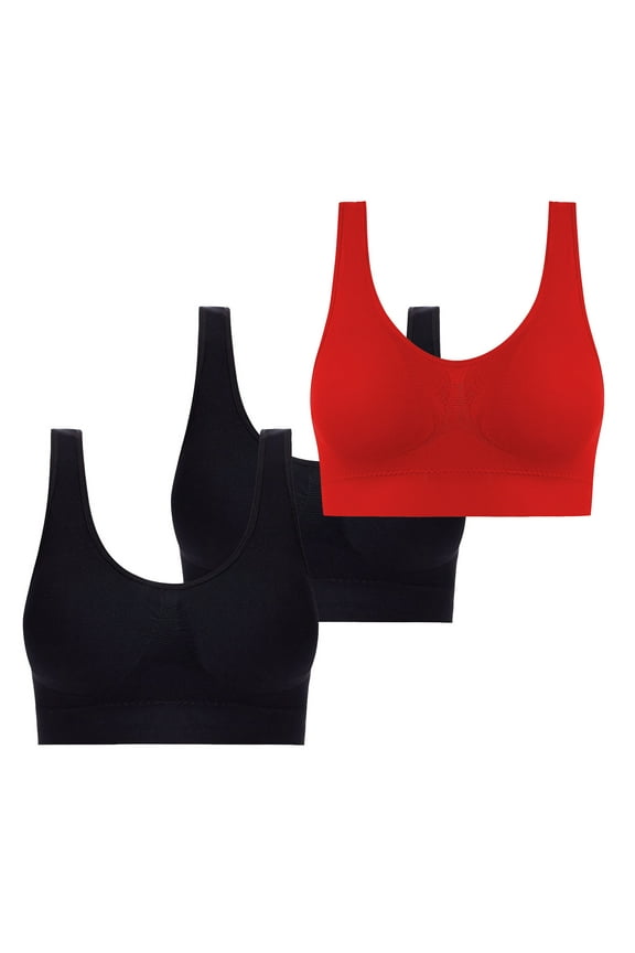 Daisy Bras for Older Women 3 Pack Ladies Traceless Comfortable No Steel Ring Breathable Gathering Bra Woman Underwear