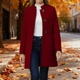 thumbnail image 1 of EOYWHK Dress Jacket for Women Long Trench Coat Single Breasted Peacoat Stand Collar Windbreaker Overcoats, 1 of 9