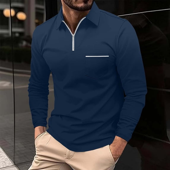 EOYWHK Flag Sweater Men Casual Fashion Turn-down Collar Long Sleeve Pullover Breathable Shirt Blouse Tops Winter Autumn