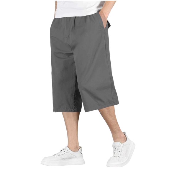 EOYWHK Hiking Shorts Men Multi Pocket Mens Hiking Shorts Soft Lightweight Breathable Casual Activewear for Men Daily Wear Outdoor Training Dark Gray, Size XL