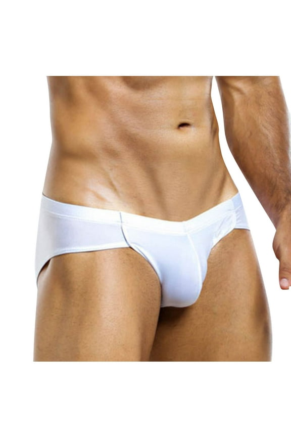 Ice Silk Briefs for Men Breathable Underwear Cooling Comfortable U Back Trunks with Pouch Clearance,M-3XL