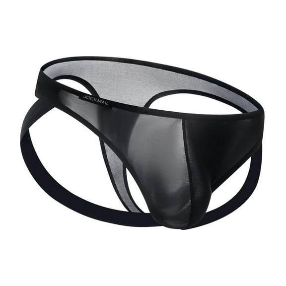 EOYWHK Ice Silk Underwear for Men Breathable Cooling Thongs Lightweight Semi Sheer Bikini Bottom