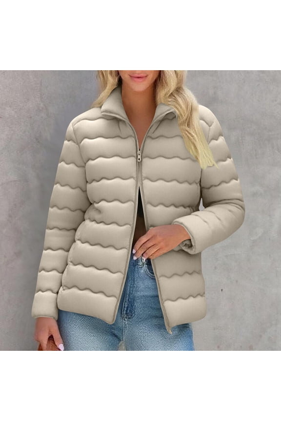 Juniors Puffer Jackets Lightweight Fall Trendy Coats Full Zipper Thick Warm Coats