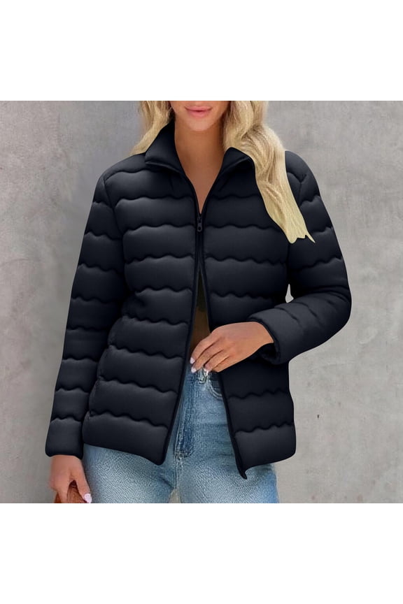 Juniors Puffer Jackets Lightweight Fall Trendy Coats Full Zipper Thick Warm Coats