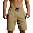 thumbnail image 1 of EOYWHK Khaki Shorts Men with Pockets Elastic Waist Drawstring Mens Khaki Shorts Soft Lightweight Breathable for Running Jogging Outdoor Khaki, Size XL, 1 of 8