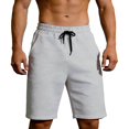 thumbnail image 1 of EOYWHK Khaki Shorts Men with Pockets Elastic Waist Drawstring Mens Khaki Shorts Soft Lightweight Breathable for Running Jogging Outdoor Gray, Size M, 1 of 8