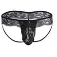thumbnail image 1 of EOYWHK Lace Underwear for Men G-String Thongs Seamless Breathable Brief Floral Embroidered Clear Nightwear Underwear ,S-3XL, 1 of 4