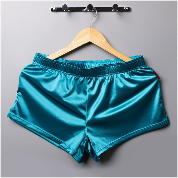 EOYWHK Men Boxer Brief Underwear Low Rise Side Split Elastic Waist Loose Wide Leg Lightweight Swim Trunks Sleepwear Bottom Clearance,M-3XL