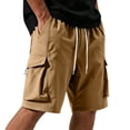 thumbnail image 1 of EOYWHK Men Quick Dry Athletic Shorts with Pockets Elastic Waist Breathable Jogging Shorts or Men Soft Casual Activewear Lightweight Brown, Size M, 1 of 6