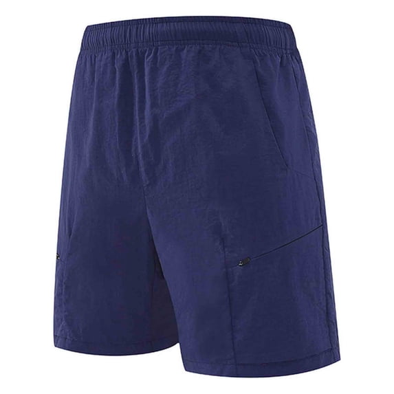 EOYWHK Men Running Shorts Quick Dry Breathable Casual Jogging Shorts Soft Lightweight Multi Pockets Shorts for Men Blue L