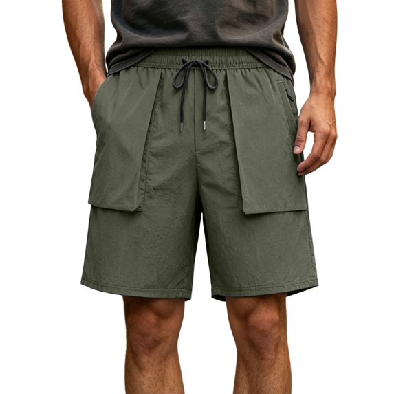 EOYWHK Men Shorts Athletic Quick Dry with Pockets Elastic Waist Athletic Shorts for Men Soft Lightweight Breathable Casual Activewear for Green, Size XXL