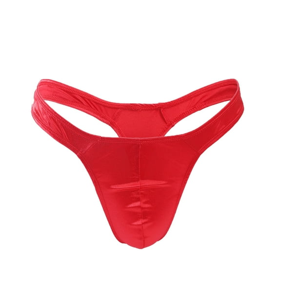 EOYWHK Men's Ice Silk Thong Seamless Underwear Stretch Low Rise T Back Briefs U Bulge Pouch Bikini Swim Bathing Underwear