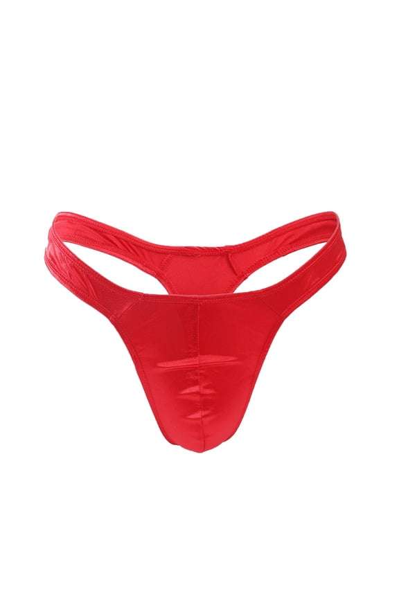 Men's Ice Silk Thong Seamless Underwear Stretch Low Rise T Back Briefs U Bulge Pouch Bikini Swim Bathing Underwear