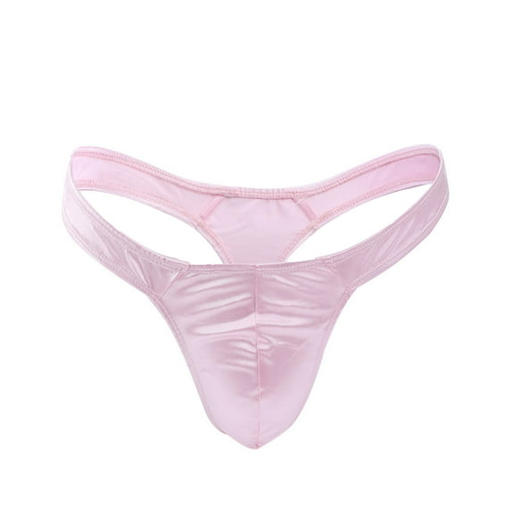 EOYWHK Men's Ice Silk Thong Seamless Underwear Stretch Low Rise T Back Briefs U Bulge Pouch Bikini Swim Bathing Underwear