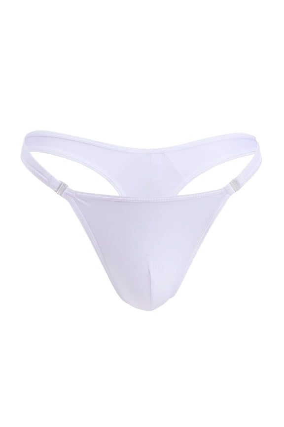Men's Thong Underwear Cooling Ice Silk Bikini Underwear Adjustable Buckle Super Soft T Back Briefs U Bulge Stretch Swimwear Bottom