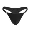thumbnail image 1 of EOYWHK Men's Thong Underwear Cooling Ice Silk Bikini Underwear Adjustable Buckle Super Soft T Back Briefs U Bulge Stretch Swimwear Bottom, 1 of 4