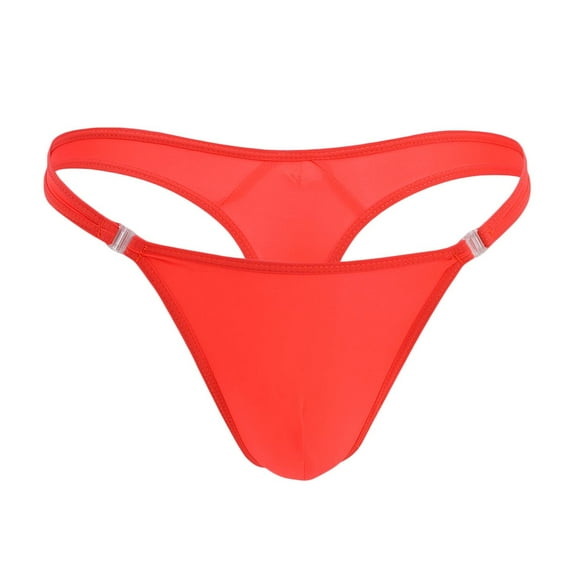 EOYWHK Men's Thong Underwear Cooling Ice Silk Bikini Underwear Adjustable Buckle Super Soft T Back Briefs U Bulge Stretch Swimwear Bottom