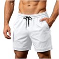 thumbnail image 1 of EOYWHK Mens Active Shorts Quick Dry Elastic Waist Drawstring Workout Shorts for Men Soft Lightweight Breathable Wear Daily Wear Outdoor White, Size S, 1 of 9