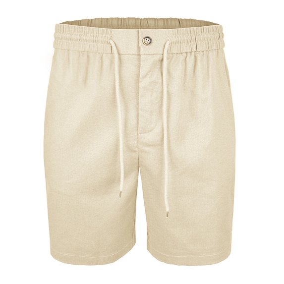 EOYWHK Mens Big and Tall Shorts with Pockets Elastic Waist Drawstring Mens Casual Shorts Soft Lightweight Breathable Hiking Shorts for Men Beige, Size XL