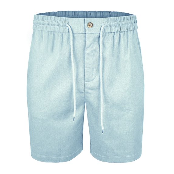 EOYWHK Mens Big and Tall Shorts with Pockets Elastic Waist Drawstring Mens Casual Shorts Soft Lightweight Breathable Hiking Shorts for Men Light Blue, Size XL