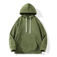 thumbnail image 1 of EOYWHK Mens Big and Tall Hoodies Heavyweight Pullover Sweatshirt Warm Thicken Outerwear with Hood Pockets,M-4XL, 1 of 8