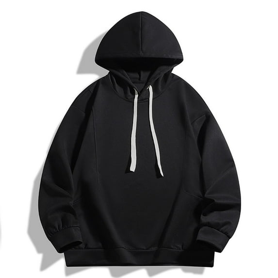 EOYWHK Mens Big and Tall Hoodies Heavyweight Pullover Sweatshirt Warm Thicken Outerwear with Hood Pockets,M-4XL
