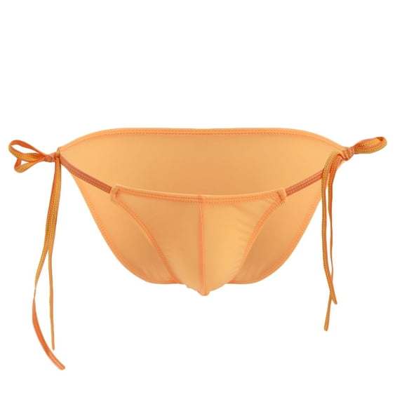 EOYWHK Mens Brief Ice Silky Underwear Low Waist Lace Up Breathable Briefs with Tie Side Drawstring Clearance