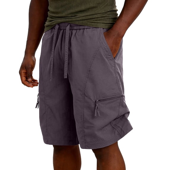 EOYWHK Mens Cargo Shorts Quick Dry with Pockets Elastic Waist Cargo Shorts for Men Relaxed Fit Soft Lightweight Breathable for Beach Purple, Size L