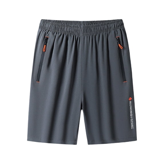 EOYWHK Mens Chino Shorts Elastic Waist with Pockets Mens Dress Shorts for Men Soft Lightweight Breathable Casual Beach Shorts Gray, Size L