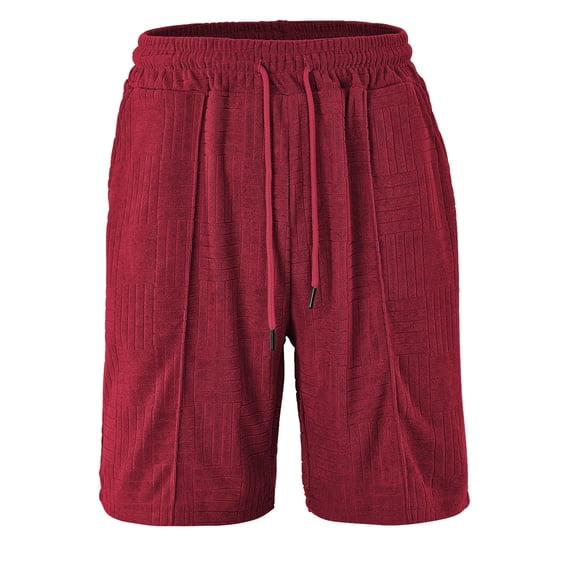 EOYWHK Mens Drawstring Shorts Breathable with Pockets Elastic Waist Mens Gym Shorts Soft Lightweight Breathable Running Shorts for Men Wine, Size XXXL