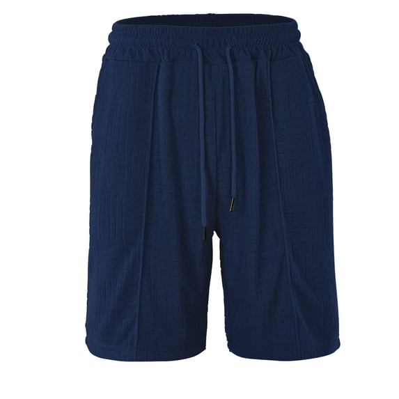 EOYWHK Mens Drawstring Shorts Breathable with Pockets Elastic Waist Mens Gym Shorts Soft Lightweight Breathable Running Shorts for Men Navy, Size L